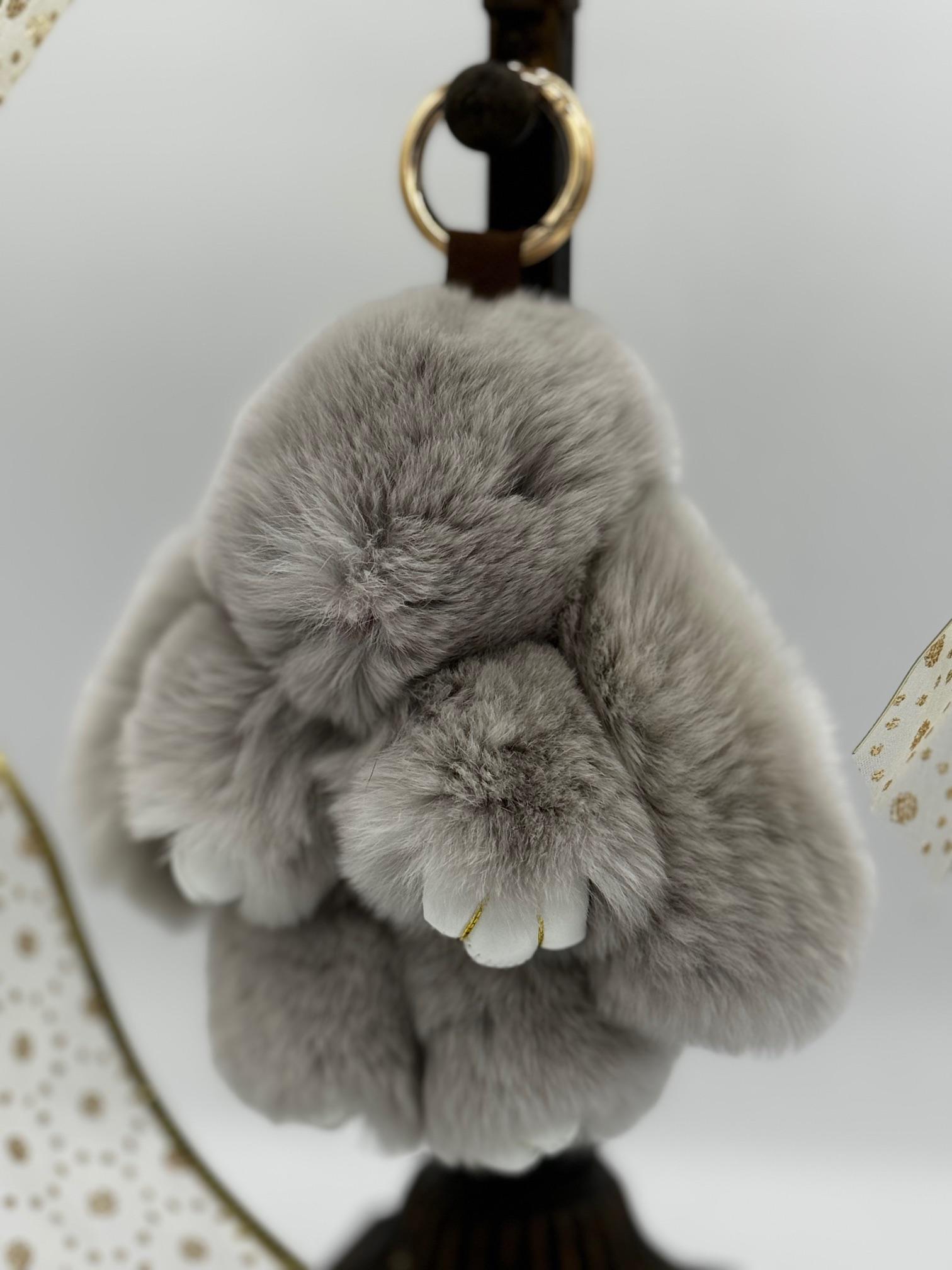 Rex Rabbit Fur Bunny Keychain: Soft Handmade Bag Charm - Etsy