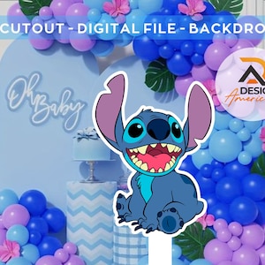 Lilo and Stitch Cutout, Lilo and Stitch Big Decor, Party decoration Theme Baby shower or birthday party Stand Up Prop, Digital download