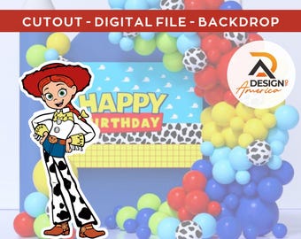 Toy Story - Jessie decoration, Toy Story Jessie theme decoration, birthday party, standing prop, digital download