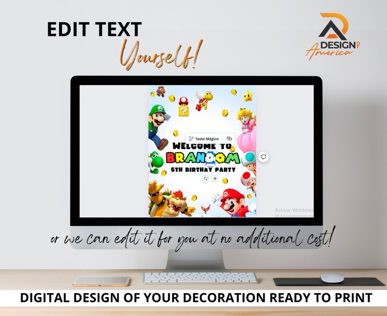 Mario Welcome Sign Super Mario Birthday Welcome Sign Boy Mario Bros Birthday Party ...