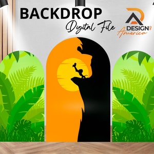 Backdrop The Lion King - The Lion King birthday party decor, The Lion King cutout decor digital download, girl and boy The Lion King