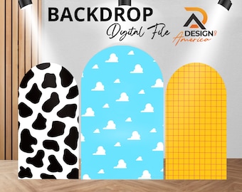 Backdrop Toy Story - Toy Story birthday party decor, Toy Story cutout decor digital download, girl and boy Toy Story