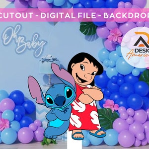 Lilo and Stitch Cutout, Lilo and Stitch Big Decor, Party decoration Theme Baby shower or birthday party Stand Up Prop, Digital download