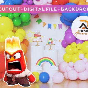 Inside Out Angry cutout, Inside Out decoration, Inside Out angry theme decoration, birthday party, standing prop, digital download