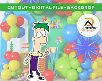 Phineas and Ferb - CutOut, Phineas and Ferb party decoration theme, birthday party, stand up prop, digital download