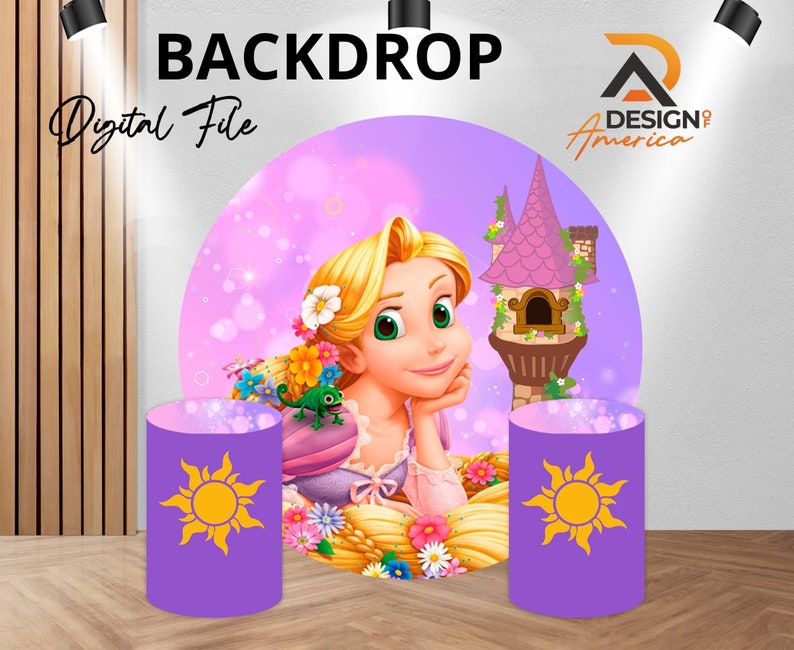 Tangled Backdrop Rocks Backdrop Rapunzel Tangled- Rapunzel Tangled Birthday Party Decor ...