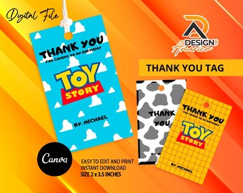 Editable Toy Story Favor Tag | Printable Birthday Gift Tag | Kids party Template | Instant Download | Party Favors Toy Story