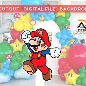 Super Mario Bros - CutOut, Super Mario Bros party decoration theme, birthday party, stand up prop, digital download