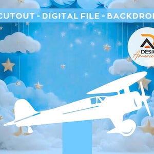 Airplane Cutout, Party Decoration Theme, Flight Kids Birthday Party, Passport, Travel, Standing Prop, Digital Download - Pink Airplane