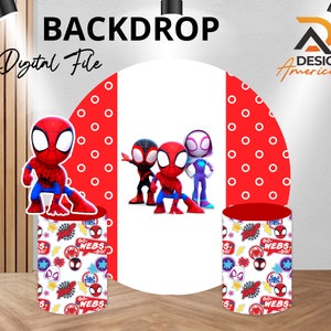 Backdrop Spidey- Spidey birthday party decor, cutout decor digital download, PARTY THEME SPIDEY - Digital file