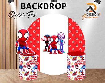 Backdrop Spidey- Spidey birthday party decor, cutout decor digital download, PARTY THEME SPIDEY - Digital file