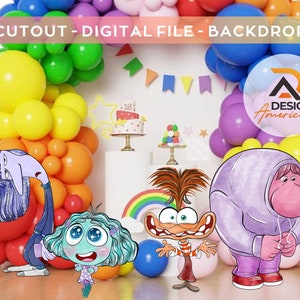 Inside Out Cutout, Inside Out Decoration, Inside Out Decoration Theme, Birthday Party, Stand Up Prop, Digital Download