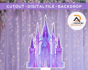 CASTLE BIG DECOR Cutout, Frozen Castle Cutout, Princess Birthday Party, Princess Castle Big Decor Instant Download