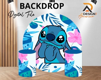 Backdrop Stitch - Stitch cutout decor digital download - Birthday Party Decoration Supplies Stitch