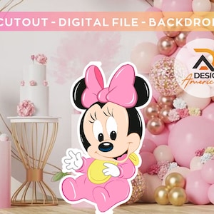 Babymuis knipsel, grote achtergronddecoratie, muis thema feestdecoratie babyshower of verjaardagsfeestje opstaan prop, digitale download