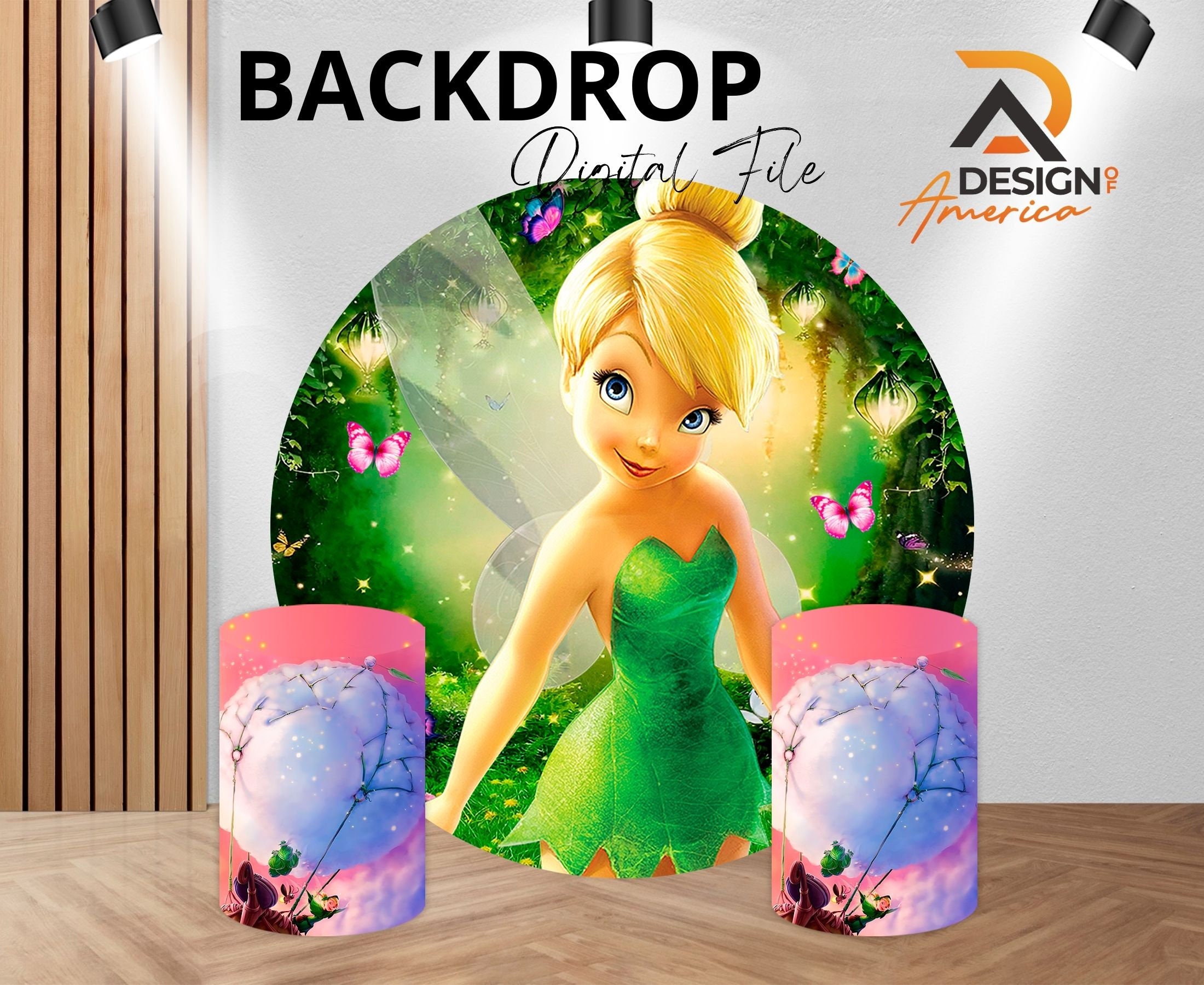 Hintergrund Tinker Bell - Tinker Bell Geburtstagsparty-Dekor, Tinker Bell-Ausschnitt-Dekor digitaler Download, Mädchen Tinker Bell