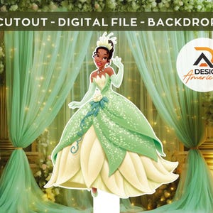 The Princess and the Frog CutOut, Tiana Princess Big Decor, Tiana Party Decoration Theme, Birthday Party, Stand Up Prop, Digital Download