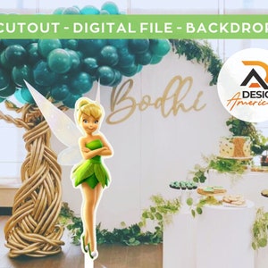 Tinker Bell - CutOut, party decoration Tinker Bell theme, birthday party, standing prop, digital download - Tinker Bell