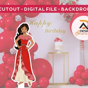 Elena of Avalor decoration, Elena of Avalor theme decoration, birthday party, standing prop, digital download - Elena of Avalor