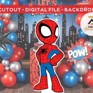 Spiderman -CutOut, Spiderman party decoration theme, birthday party, stand up prop, digital download