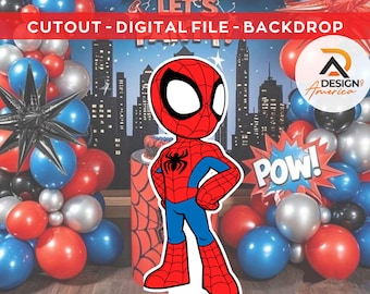 Spiderman -CutOut, Spiderman party decoration theme, birthday party, stand up prop, digital download