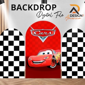 Backdrop Rayo Mcqueen- Rayo Mcqueen birthday party decor, Rayo Mcqueen cutout decor digital download, Rayo Mcqueen and boy Rayo Mcqueen