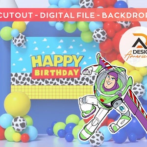Toy Story Buzz Lightyear decoration, Toy Story Buzz Lightyear theme decoration, birthday party, standing prop, digital download