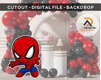 Spiderman -CutOut, Spiderman party decoration theme, birthday party, stand up prop, digital download