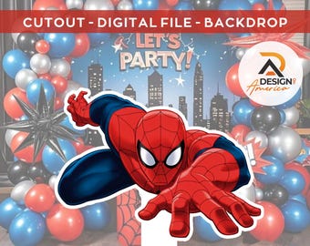Spiderman -CutOut, Spiderman party decoration theme, birthday party, stand up prop, digital download