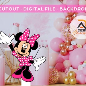 Minnie Mouse, CutOut, Mickey Mouse party decoration theme, birthday party, stand up prop, digital download