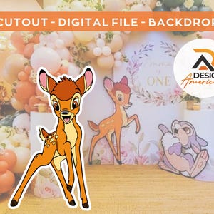 Bambi - CutOut, party decoration Bambi theme, birthday party, standing prop, digital download - Bambi