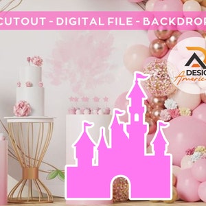 Schloss-Ausschnitt, Prinzessin-Schloss-Ausschnitt-Dekoration, Prinzessin-Party-Dekoration, Thema, Babyparty, Geburtstagsparty, Stand-Up-Requisite, digitaler Download