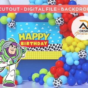 Toy Story Buzz Lightyear decoration, Toy Story Buzz Lightyear theme decoration, birthday party, standing prop, digital download