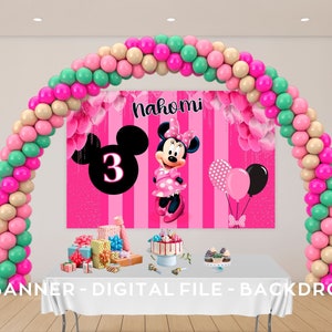 Minnie Mouse Backdrop, Minnie Mouse Banner, Minnie Printable Backdrop, DIGITAL FILE - PRINTABLE -