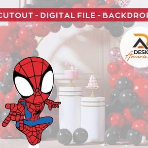 Spiderman -CutOut, Spiderman party decoration theme, birthday party, stand up prop, digital download