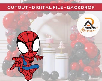 Spiderman -CutOut, Spiderman party decoration theme, birthday party, stand up prop, digital download