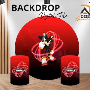 Shadow Backdrop: Sonic Birthday Party Decorations, Digital Download of Sonic and Shadow Cutout Decorations for Girls and Boys