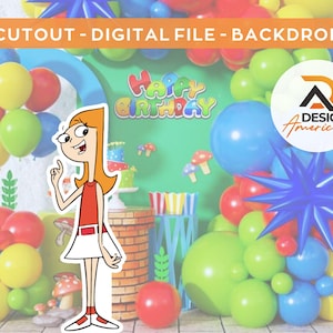 Candace - Phineas and Ferb - CutOut, Phineas and Ferb party decoration theme, birthday party, stand up prop, digital download Candace