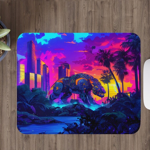 Cyber Panther mouse pad, gift, space, alien, sci-fi, scifi, fantasy,art, weird, weirdcore, retro, vintage, gaming, gamer, galaxy, universe