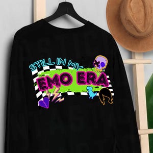Funny Elder Emo Long Sleeve T-Shirt Emo Forever Music Festival Fit Emo Gift Scene Pullover It Was Never A Phase Mom Tee Goth Emo Gift XS–2X