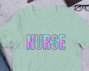 cute nurse tee, tiedye, pink, pastel, gift, graduation gift, nurse shirt, nursing t-shirt, new nurse, grad, nurse appreciation, nursing