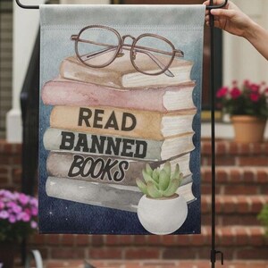 Read Banned Books Protest Garden Flag Book Lover Gift