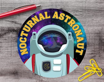 2-6 Inch Funny CPAP Nocturnal Astronaut Sleep Apnea OSA Vinyl Sticker | 1–75 Count
