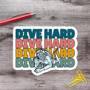Pegatinas divertidas de buzo de 5 a 15 cm (1 a 250 unidades), paquete de 1 a 250 pegatinas de vinilo, calcomanía de buceo, regalo para vacaciones de verano en la playa, pegatina para parachoques, regalo para divemaster.