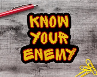 Pegatina de vinilo "Know Your Enemy Punk Y2K" de 2 a 6 pulgadas / 1 a 75 unidades
