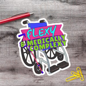 2&quot;-6&quot; Funny Wheelchair Sticker Flexy Disabled Sticker 1–250 Count Vinyl Sticker Pack Chronic Illness Hidden Disability Ehlers Danlos Gift