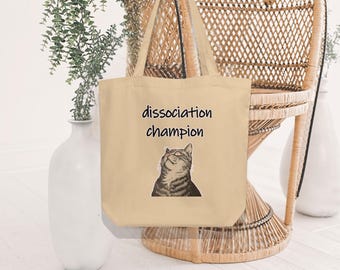 Funny Cat Tote Bag Cute Tabby Tote Bag Eco Friendly Organic Cotton Japanese Woodblock Style Shopping Bag Grocery School Train Shoulder Bag