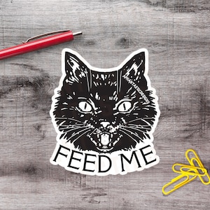 2&quot;-6&quot; Funny Black Cat Sticker Baddie Gift  1–250 Count Vinyl Sticker Pack Tarot Style Celestial Salty Vibes Cat Lady Cat Lover Cat Mom Gift