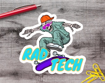2-6 Inch Funny Rad Tech X-Ray Radiology Vinyl Sticker | 1–75 Count