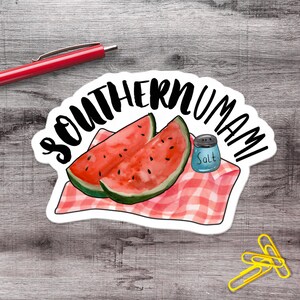 2-6 Inch Funny Watermelon Sticker Japanese Foodie Umami Chef Gift Southern BBQ POTS Decal | 1–250 Count